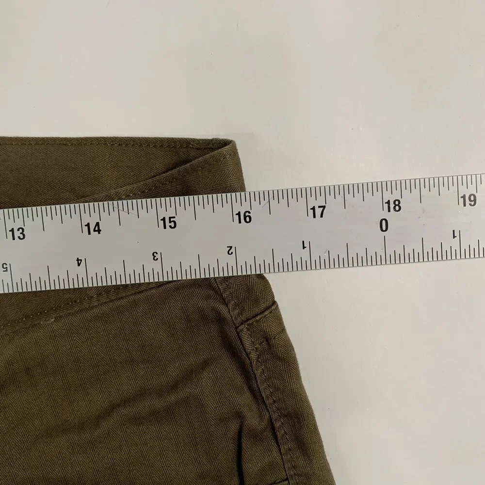 Banana Republic 32 NEW Mens Wide Leg Chino Pants Flap Pocket Dark Khaki